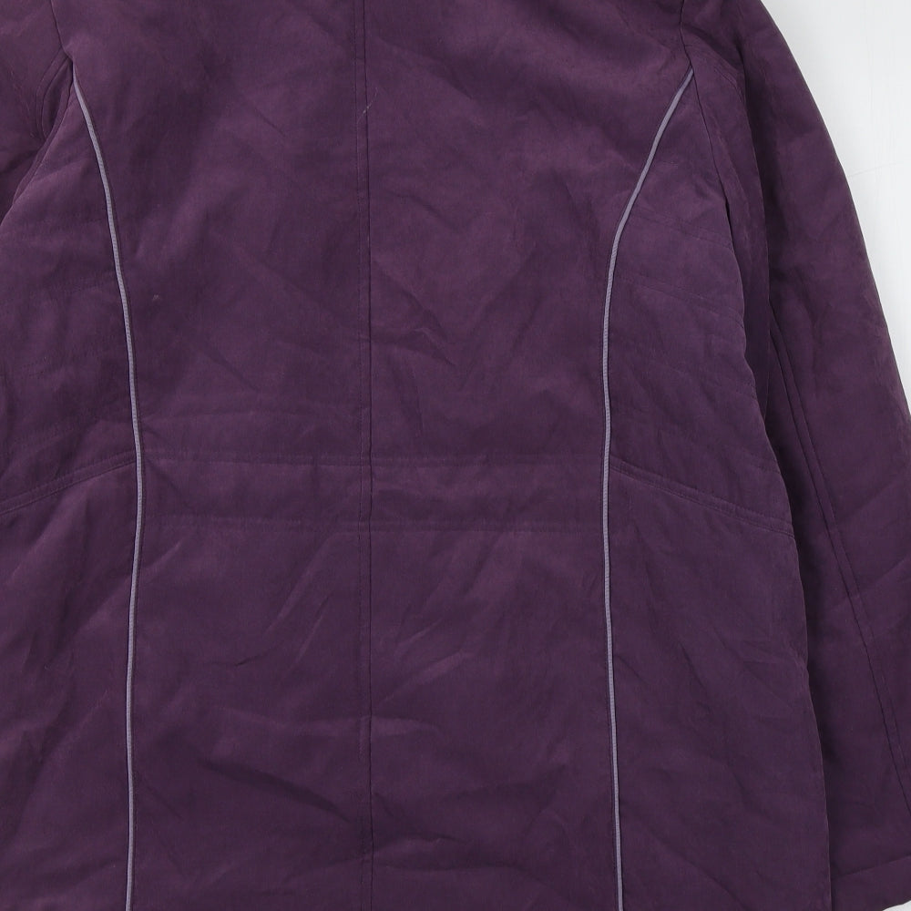 ANNA ROSE Womens Purple Trench Coat Coat Size L Zip