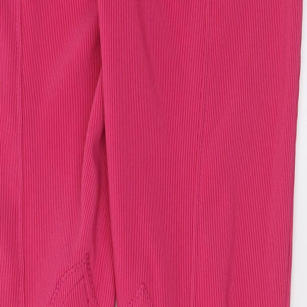 Requisite Womens Pink Polyester Capri Trousers Size 8 L30 in Regular Button