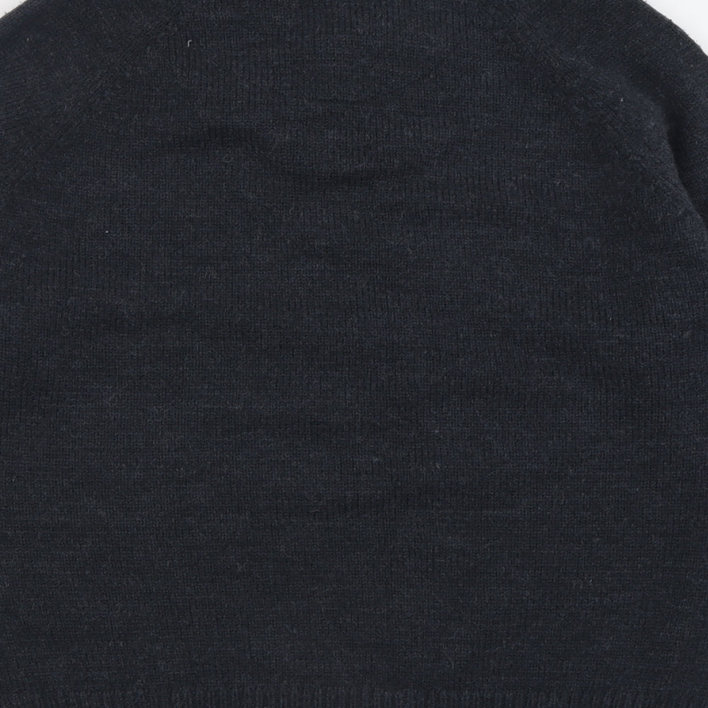 Threadbare Mens Grey V-Neck Acrylic Pullover Jumper Size L