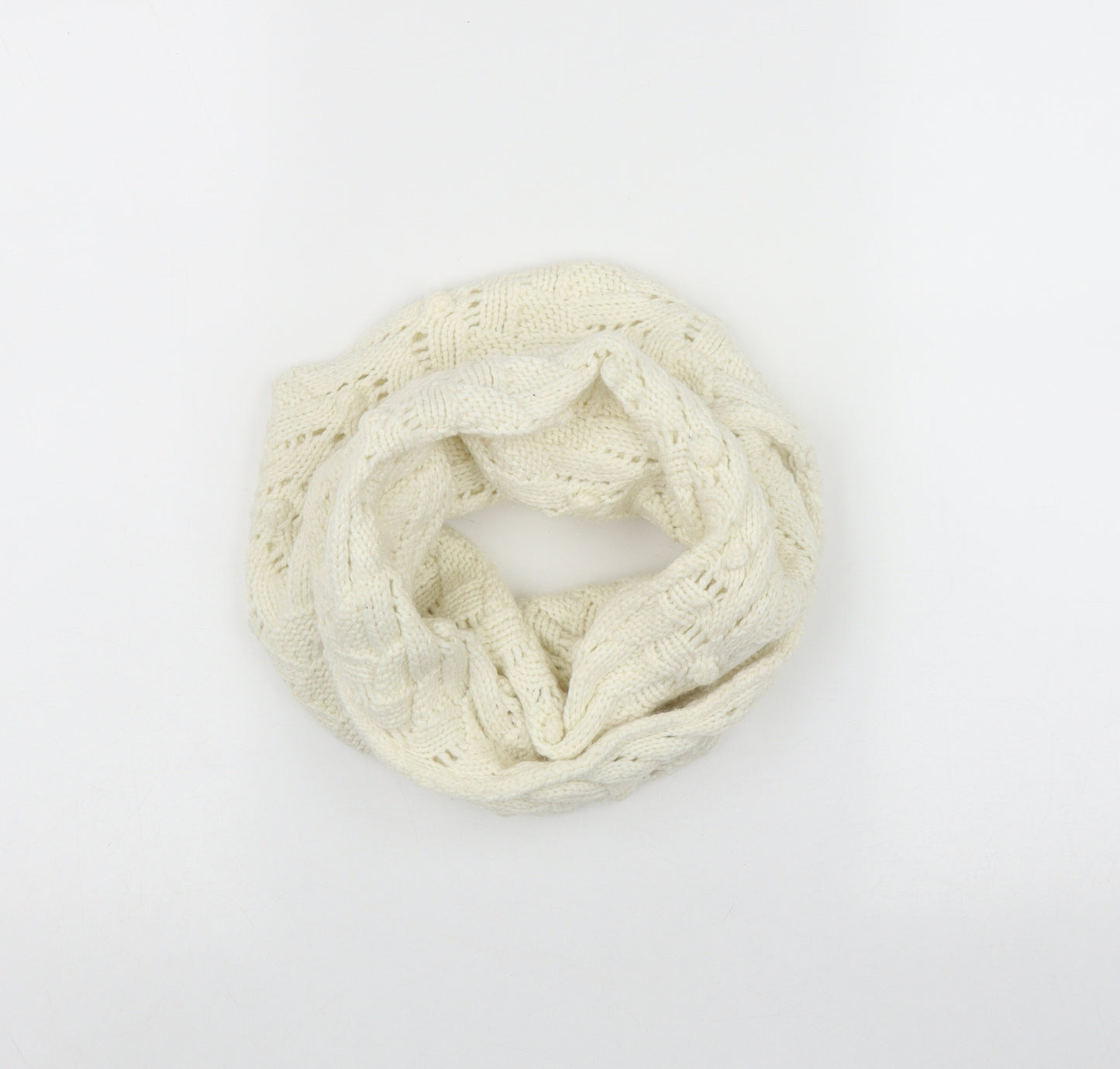 Gap Womens Ivory Acrylic Scarf - Cable knit