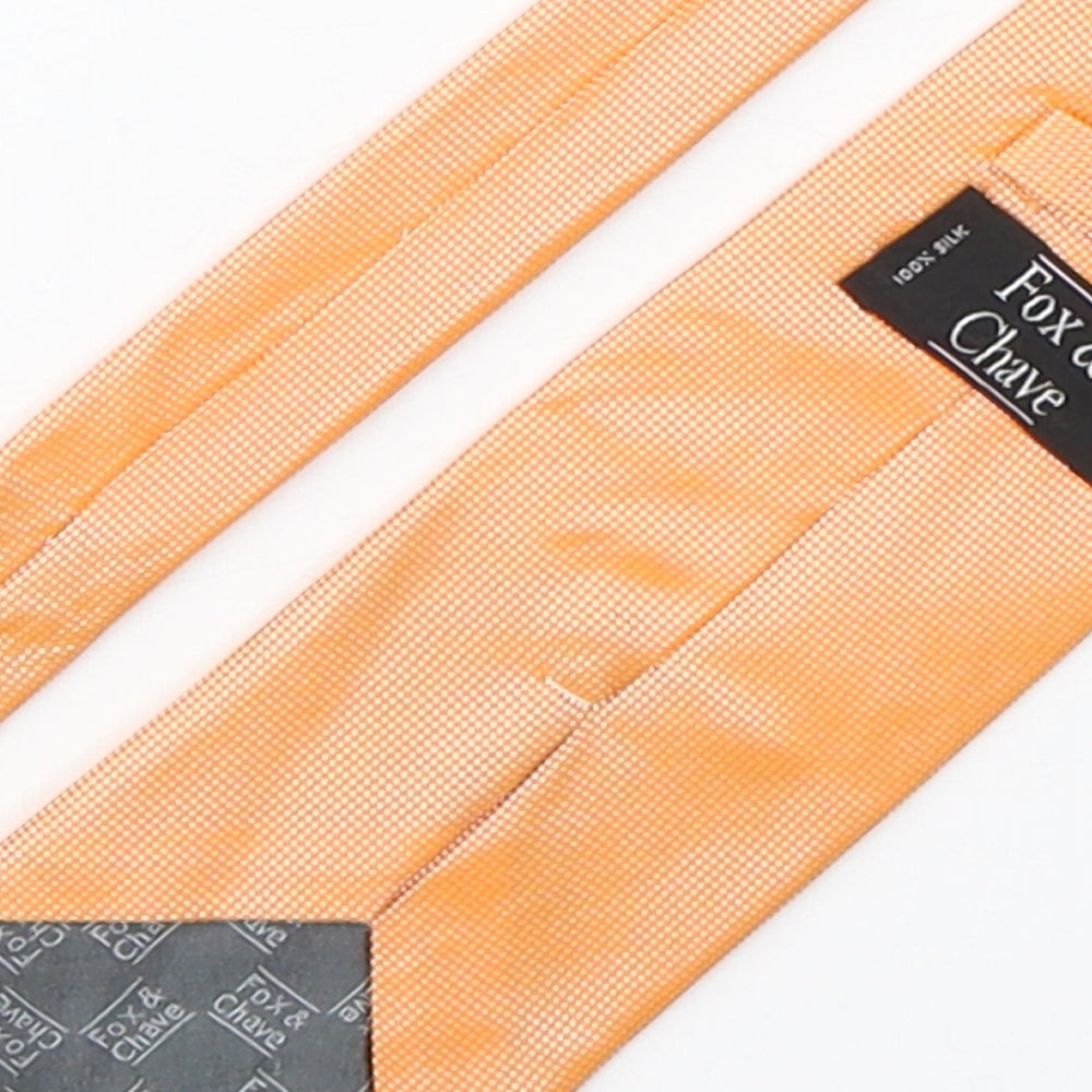 Fox & Chave Mens Orange Grenadine Silk Pointed Tie One Size