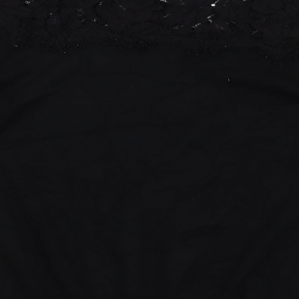 Bonmarche Womens Black Round Neck Polyester Pullover Jumper Size S