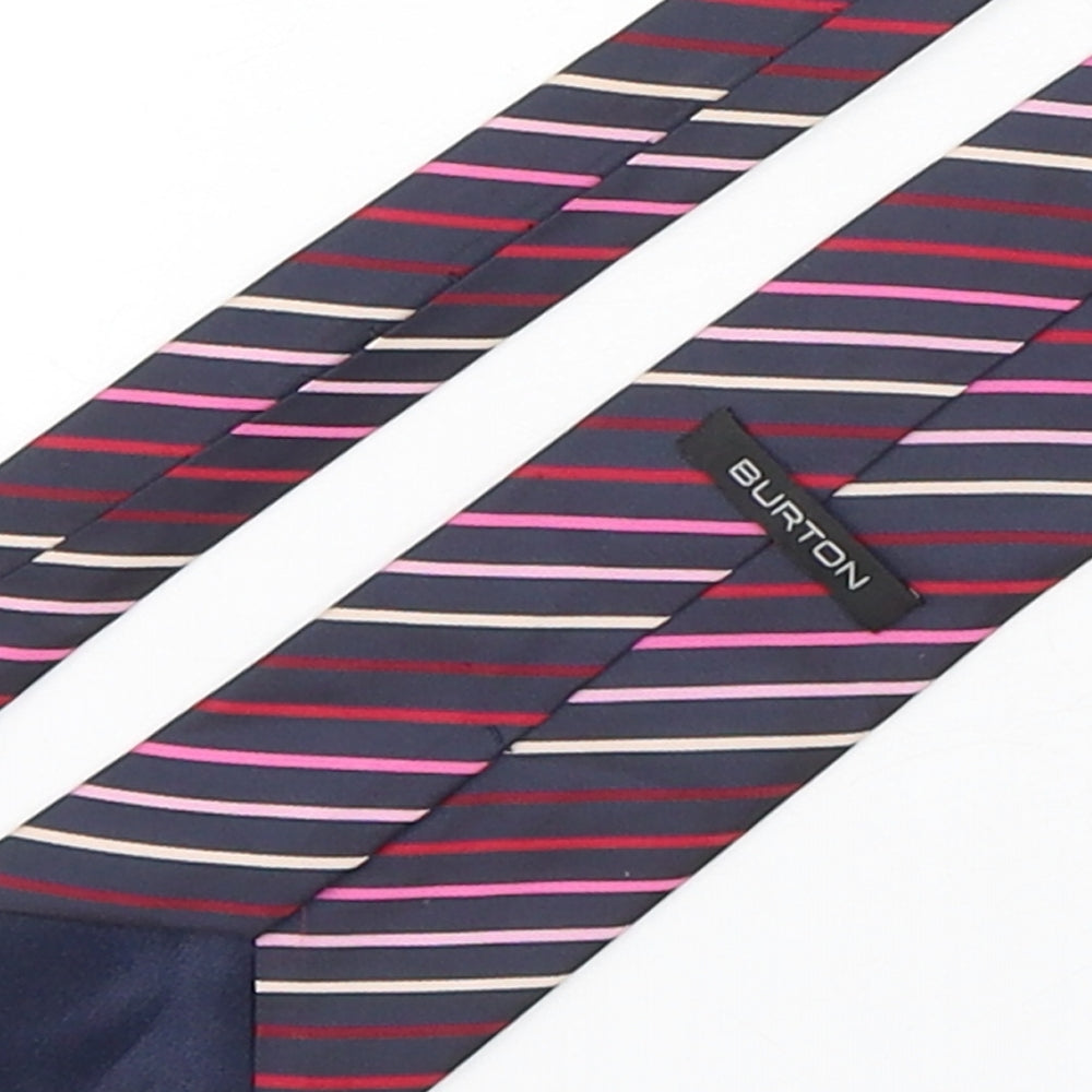 Burton Mens Multicoloured Striped Polyester Pointed Tie One Size