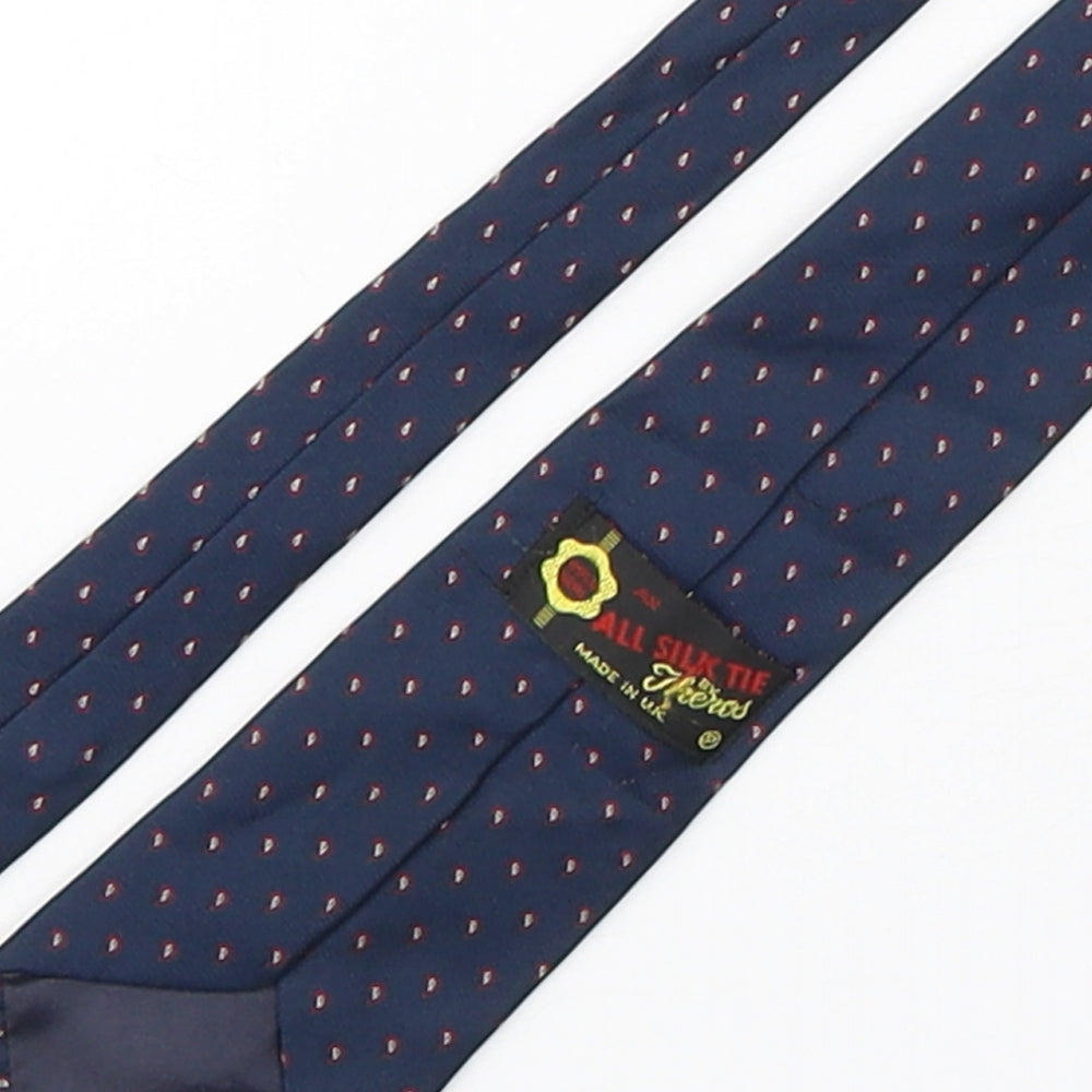 Theros Mens Blue Paisley Silk Pointed Tie One Size