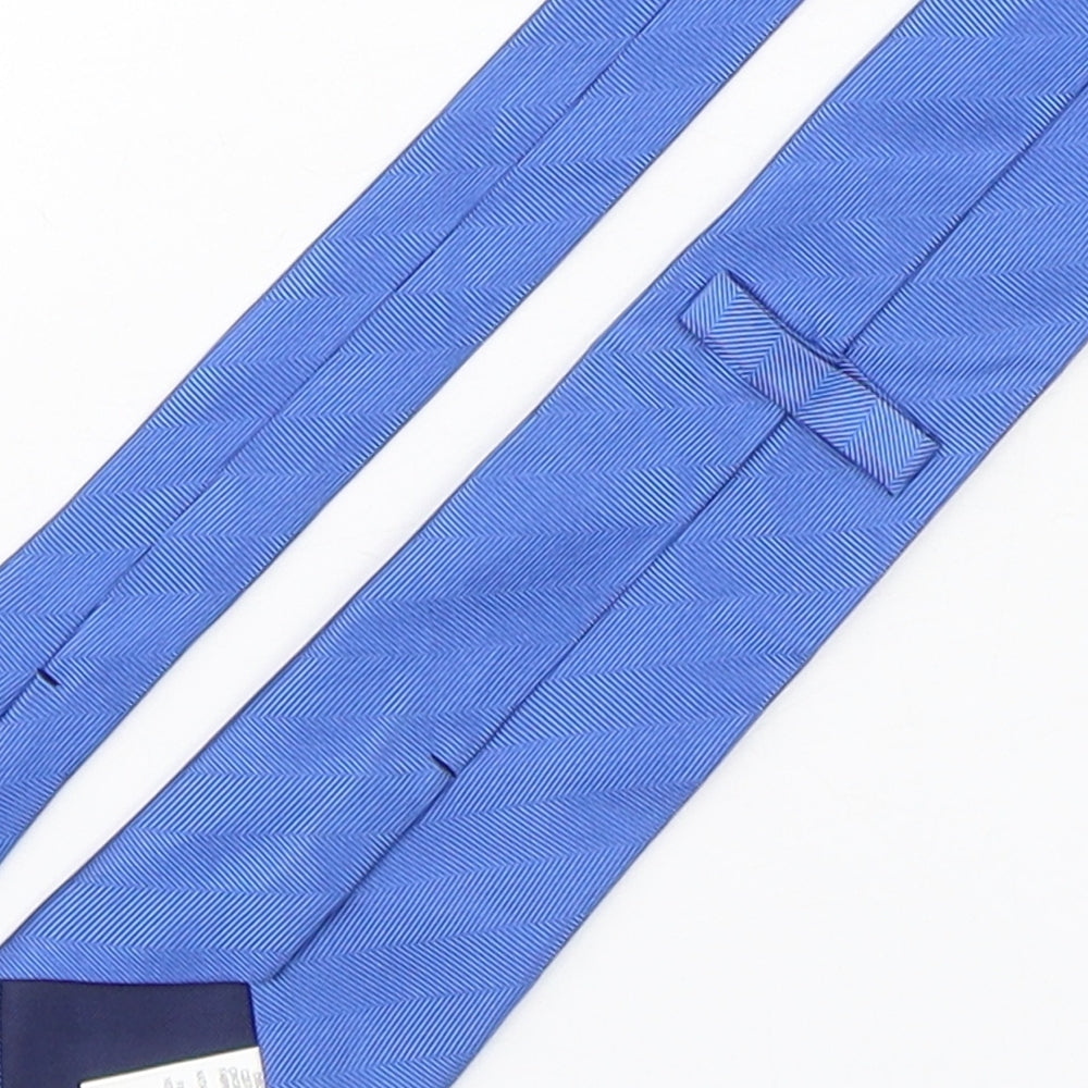 Marks and Spencer Mens Blue Silk Pointed Tie One Size
