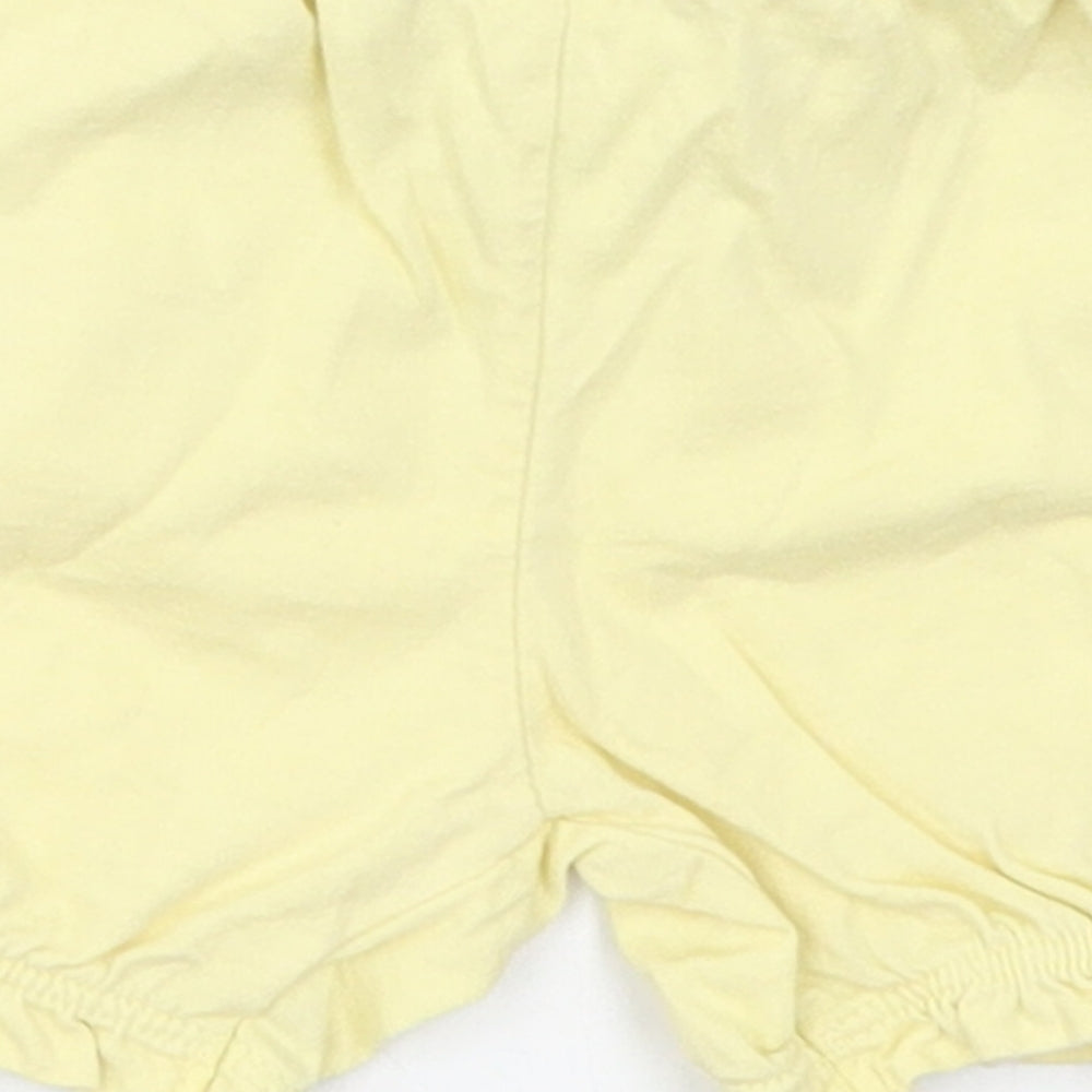 Matalan Girls Yellow Cotton Cropped Trousers Size 0-3 Months