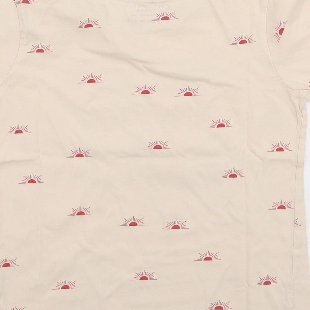 Primark Girls Beige 100% Cotton Jersey T-Shirt Size 10-11 Years Round Neck Pullover - Sunshine state of mind