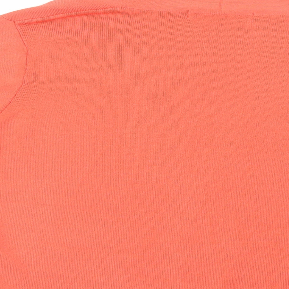 Marks and Spencer Womens Orange V-Neck Viscose Cardigan Jumper Size M
