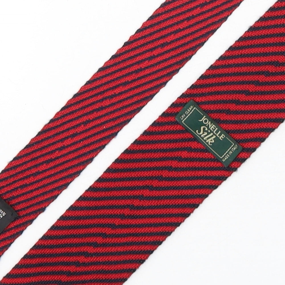 Jonelle Mens Multicoloured Striped Silk Pointed Tie One Size