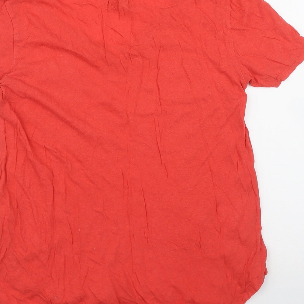 Abercrombie & Fitch Womens Red Cotton Basic T-Shirt Size XS V-Neck