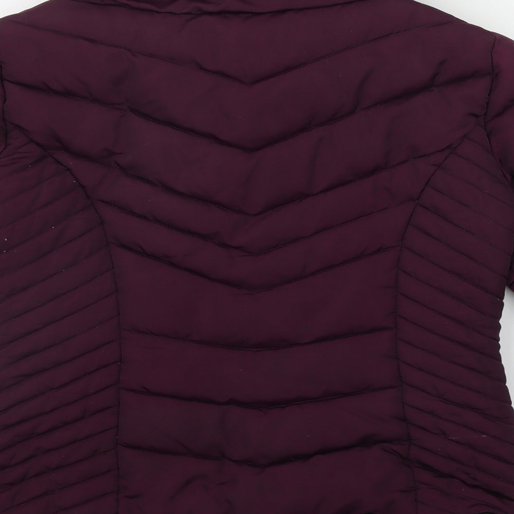 Primark Womens Purple Puffer Jacket Coat Size 8 Zip