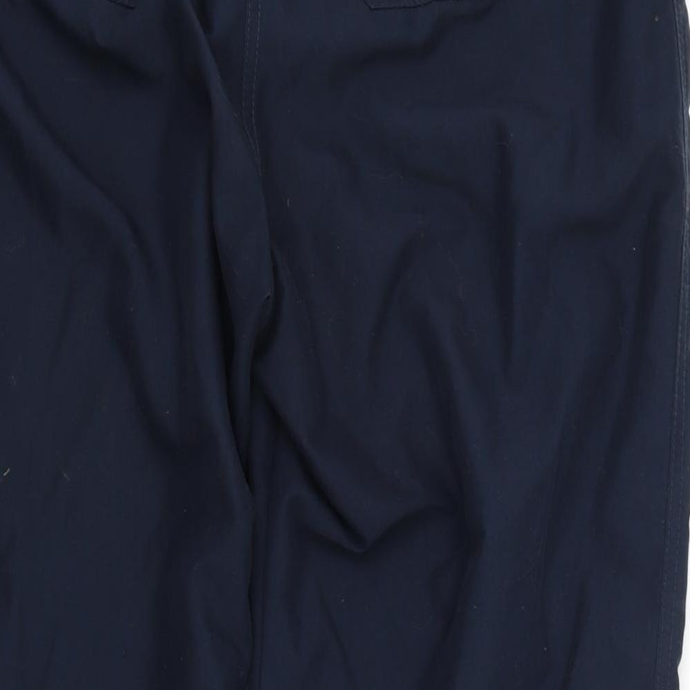 BHS Womens Blue Polyester Carrot Trousers Size 16 L28 in Regular Zip