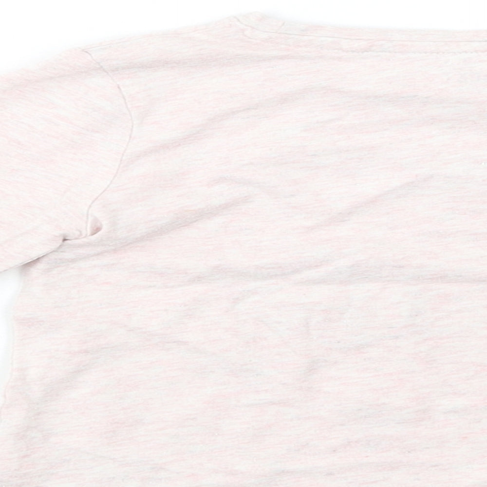 NEXT Girls Pink Cotton Pullover T-Shirt Size 2-3 Years Crew Neck Pullover - Girl