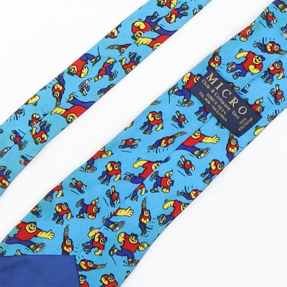 Micro Mens Multicoloured Geometric Polyester Pointed Tie One Size