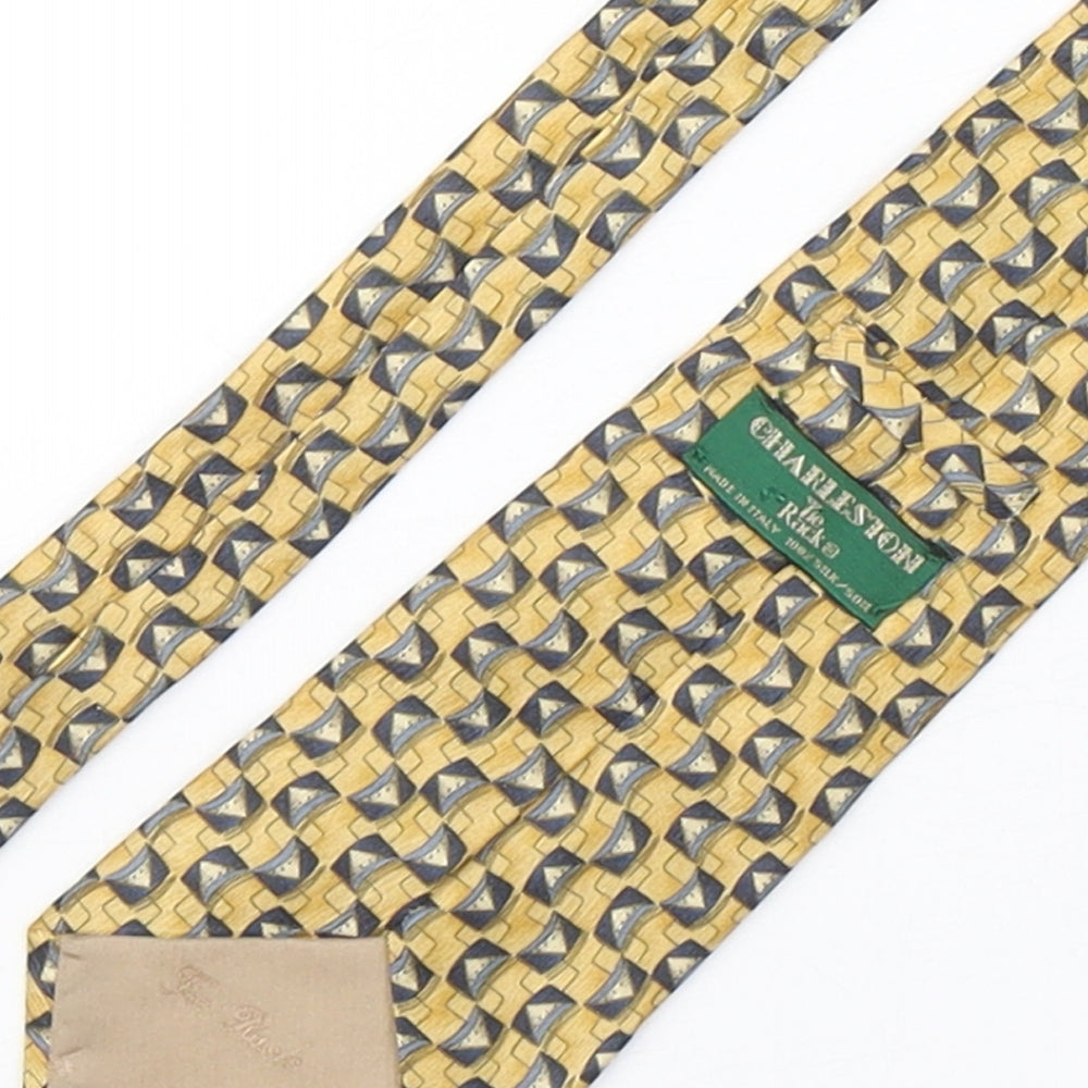 Charleston Mens Multicoloured Geometric Silk Pointed Tie One Size