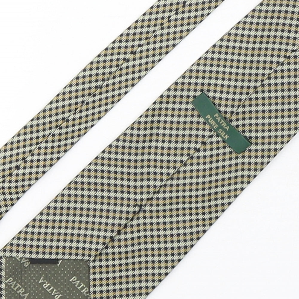 Patra Mens Multicoloured Houndstooth Silk Pointed Tie One Size