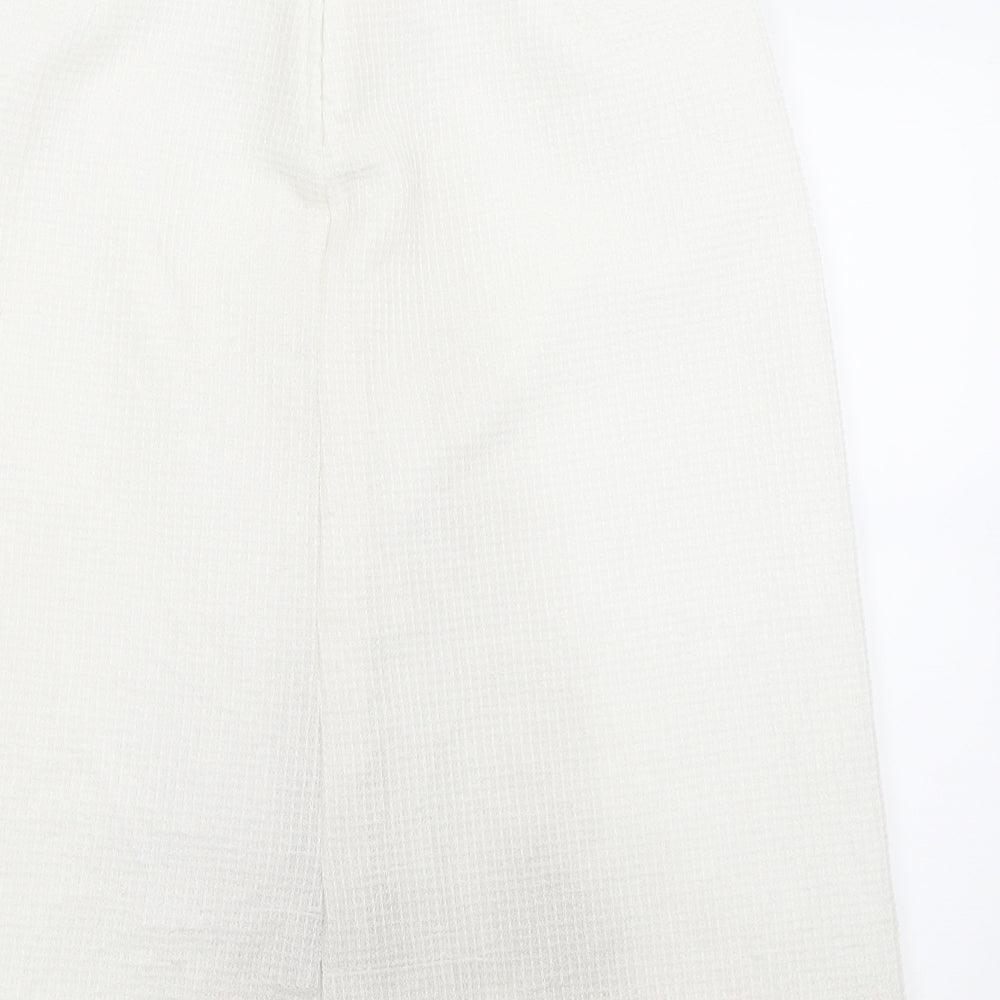 Preworn Womens White Polyester A-Line Skirt Size 30 Hook & Eye