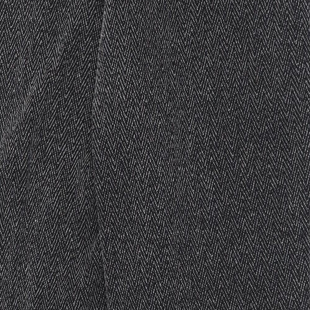 bonmarch Womens Grey Geometric Polyester Trousers Size 12 L29 in Regular