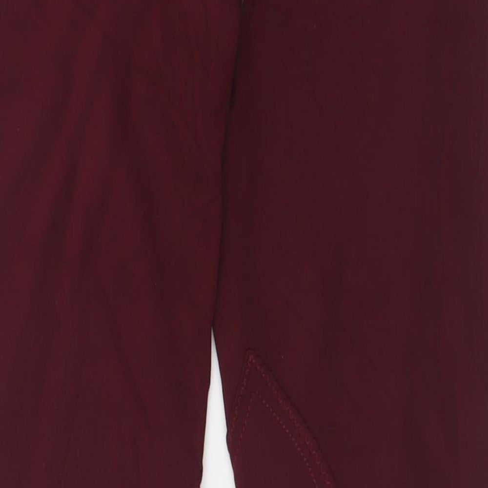 Requisite Womens Red Nylon Capri Trousers Size 26 L29 in Regular Button