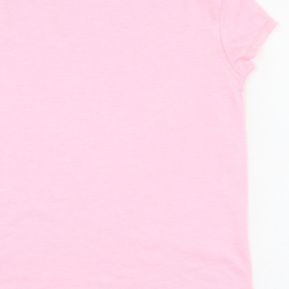 Dunnes Stores Girls Pink Polyester Basic T-Shirt Size 10-11 Years Round Neck Pullover