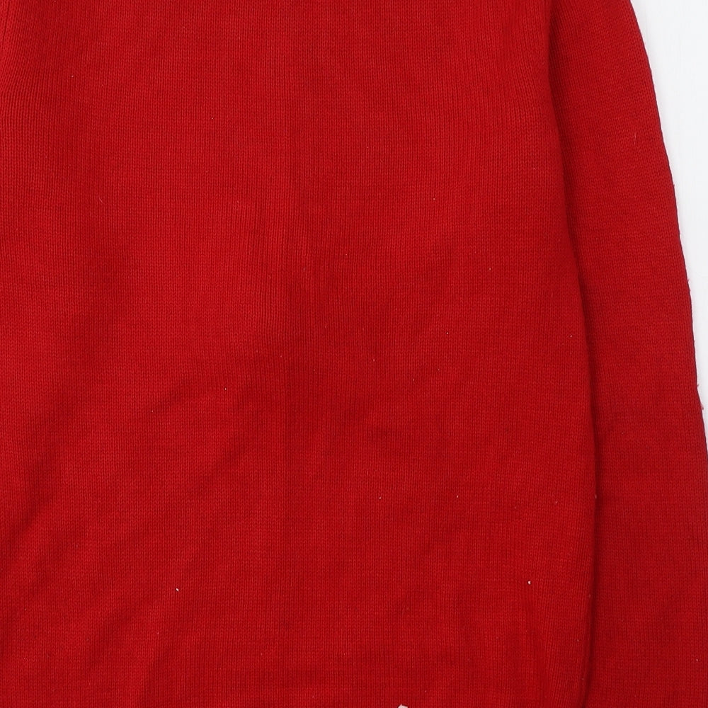 Marks and Spencer Mens Red Round Neck Acrylic Pullover Jumper Size XS - Christmas jumper