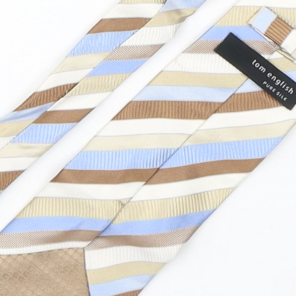 Tom English Mens Multicoloured Striped Silk Pointed Tie One Size