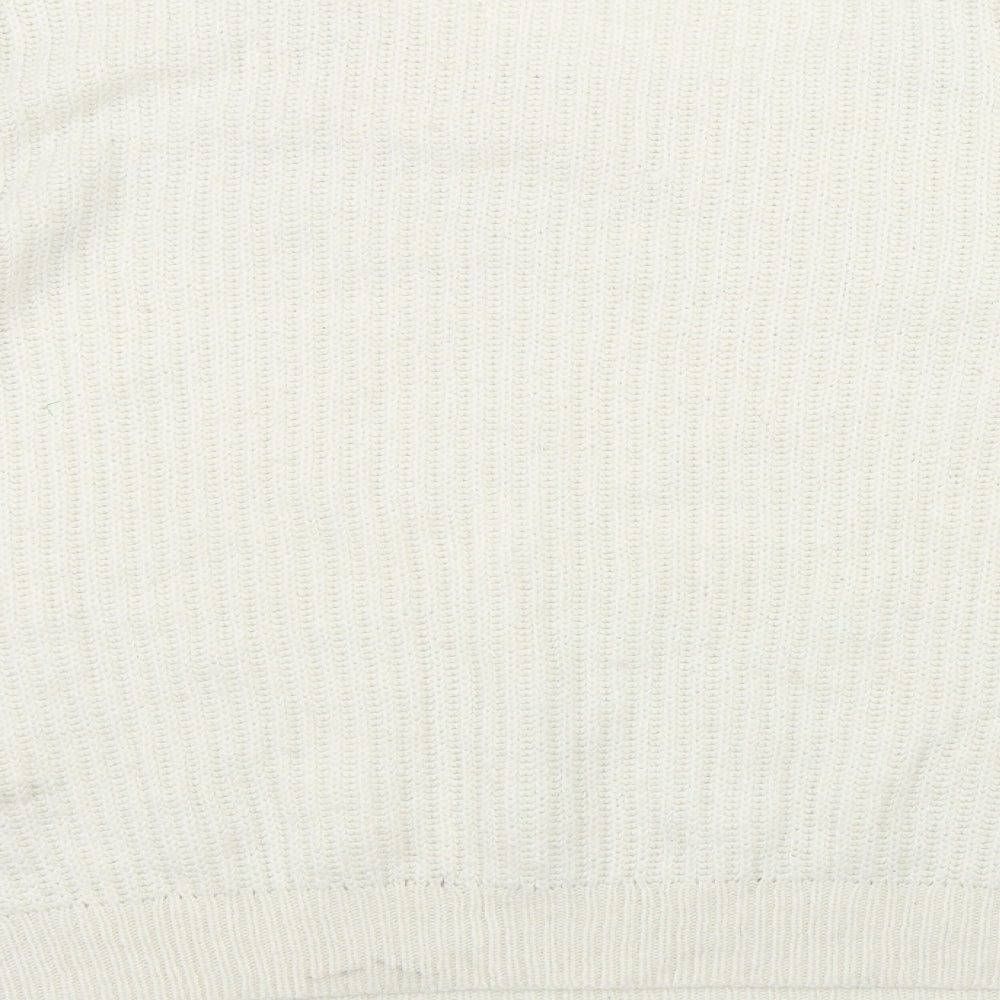 NEXT Womens Ivory Round Neck Acrylic Pullover Jumper Size 18