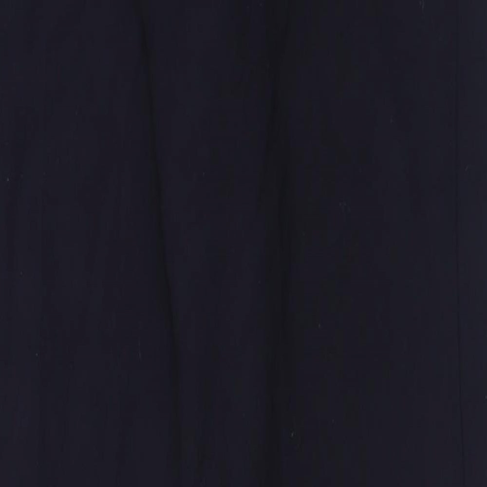 bassler Womens Blue Polyester Trousers Size 30 in L30 in Regular Button