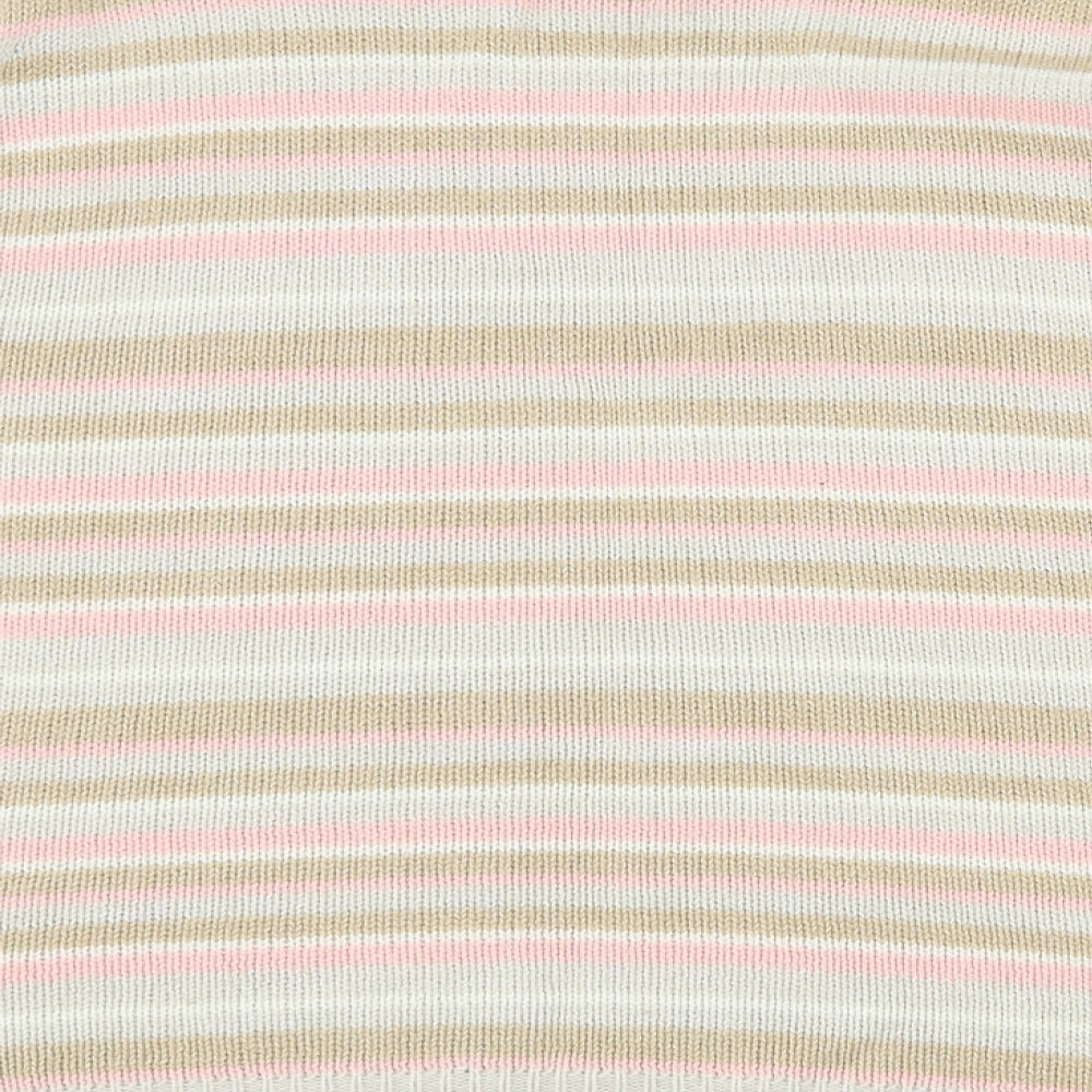 EWM Womens Multicoloured Round Neck Striped Acrylic Pullover Jumper Size 18 - 18-20