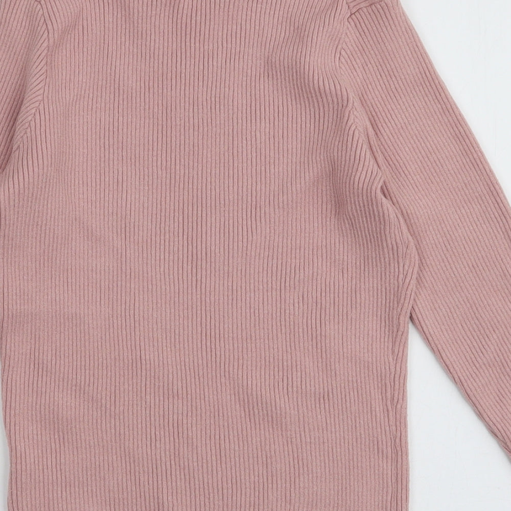 Primark Womens Pink High Neck Viscose Pullover Jumper Size XL