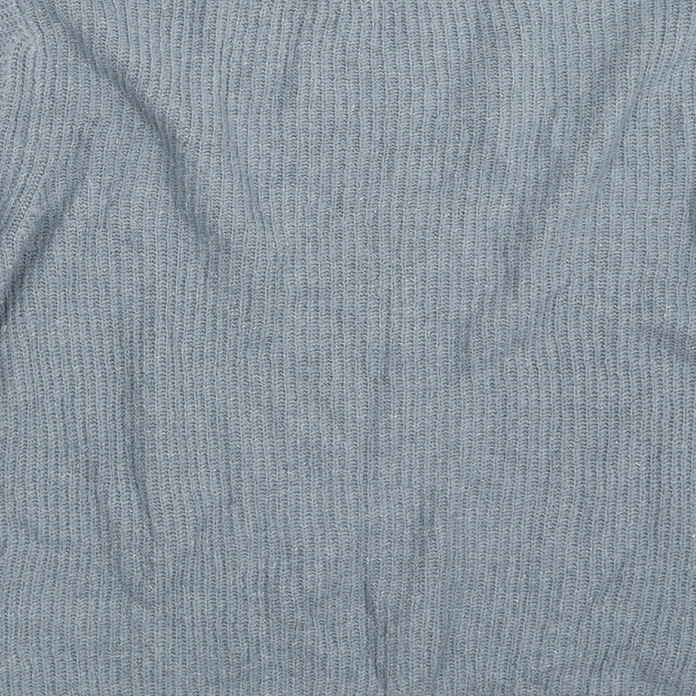 Marks and Spencer Womens Blue Crew Neck Acrylic Pullover Jumper Size 8