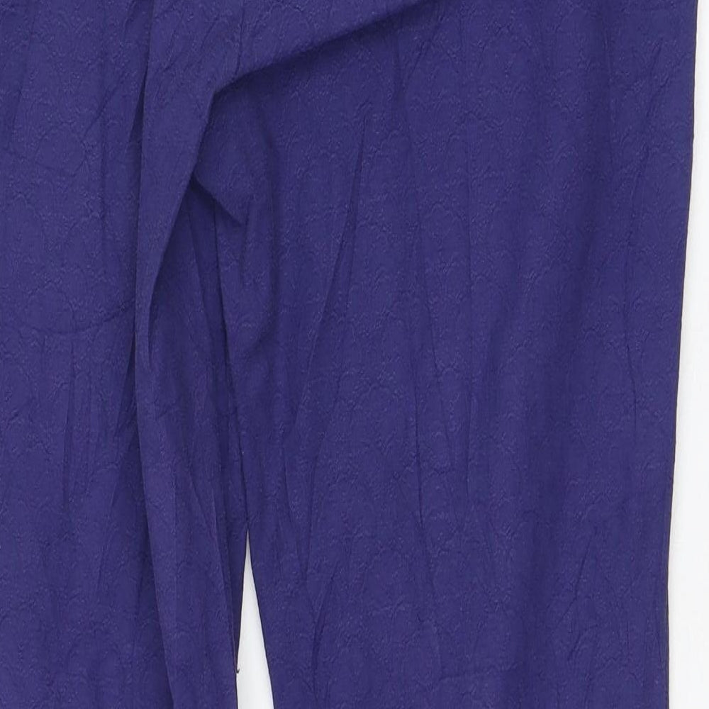 Oasis Womens Purple Cotton Carrot Trousers Size 10 L26 in Regular Zip