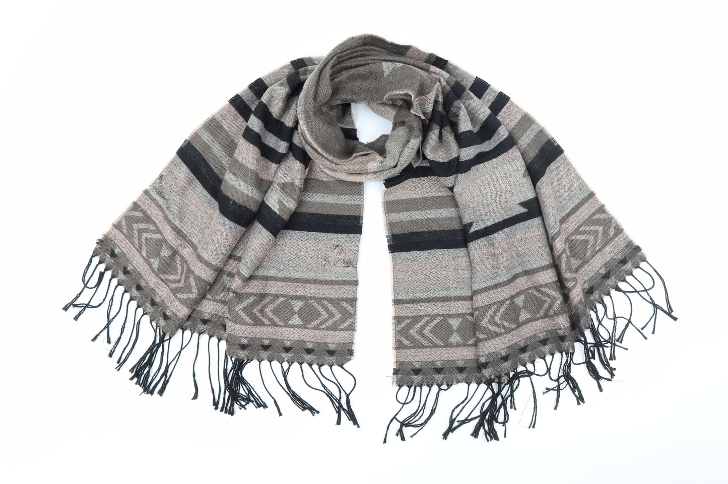 Accessorize Womens Brown Geometric Polyester Scarf