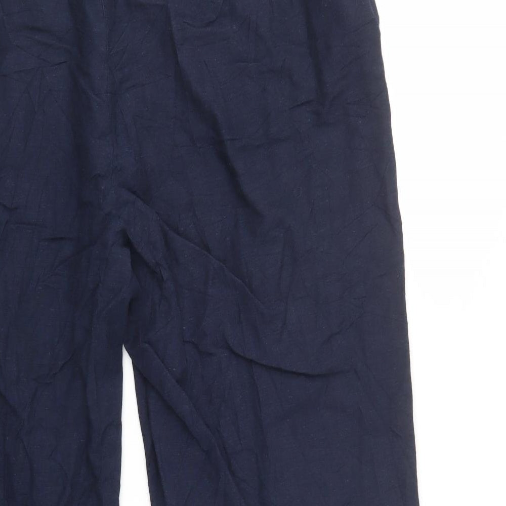 Joanna Hope Womens Blue Viscose Trousers Size 20 L28 in Regular Button