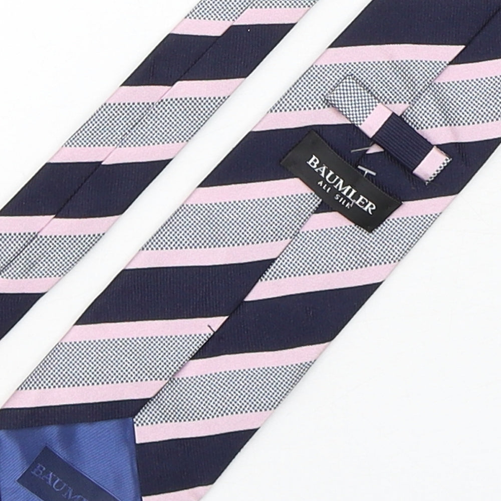 Baumler Mens Multicoloured Striped Silk Pointed Tie One Size
