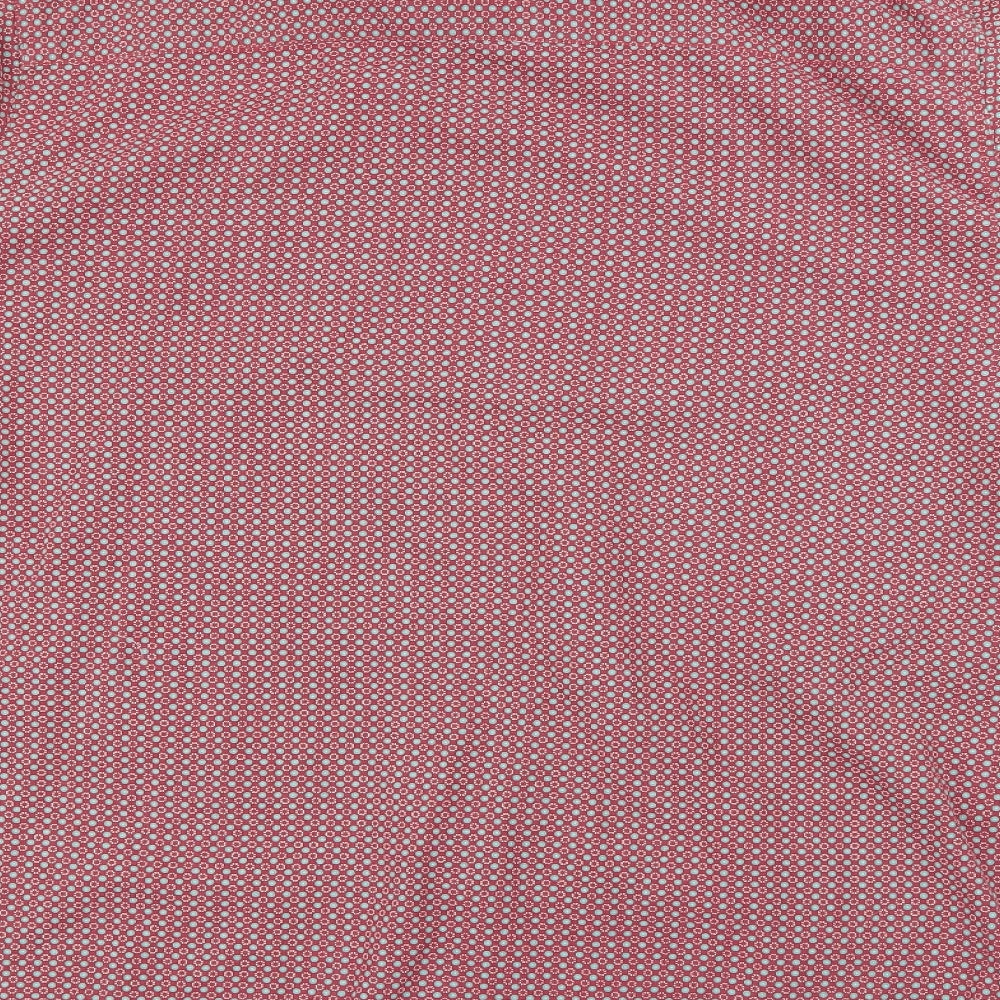 Sandstone & Co Mens Red Geometric Cotton Button-Up Size M Collared Button