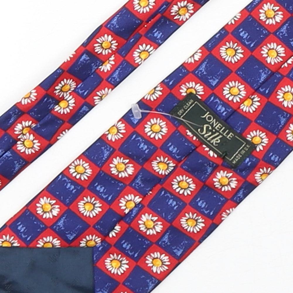 jonelle Mens Multicoloured Plaids & Checks Silk Pointed Tie One Size