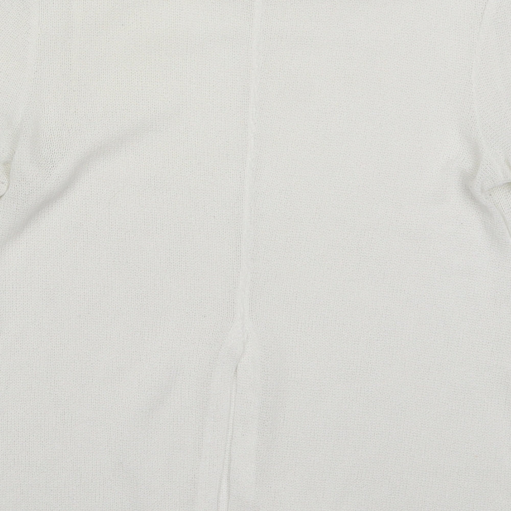 River Island Womens White Round Neck Polyester Pullover Jumper Size 8