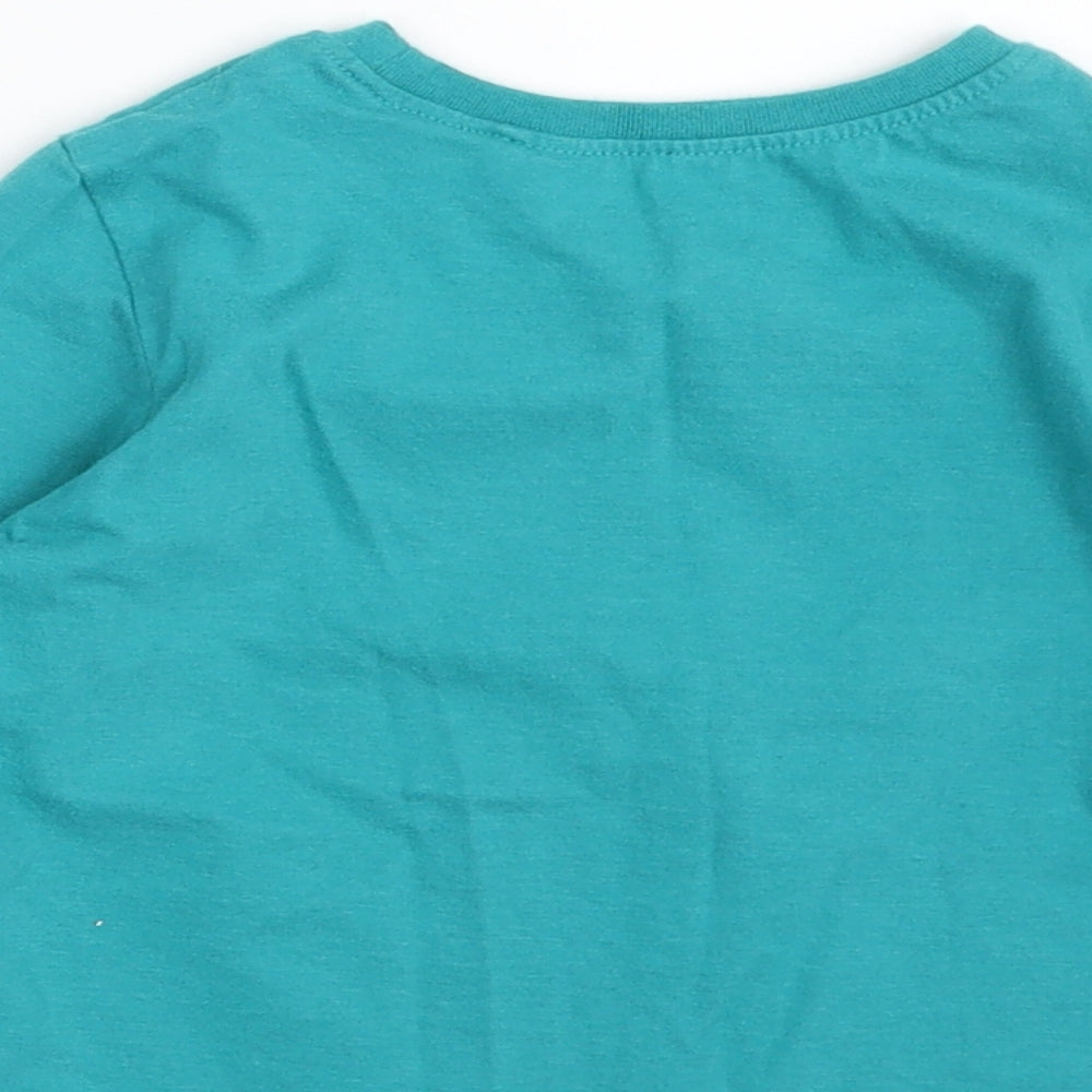 NEXT Girls Green 100% Cotton Pullover T-Shirt Size 2-3 Years Crew Neck Pullover - Deer