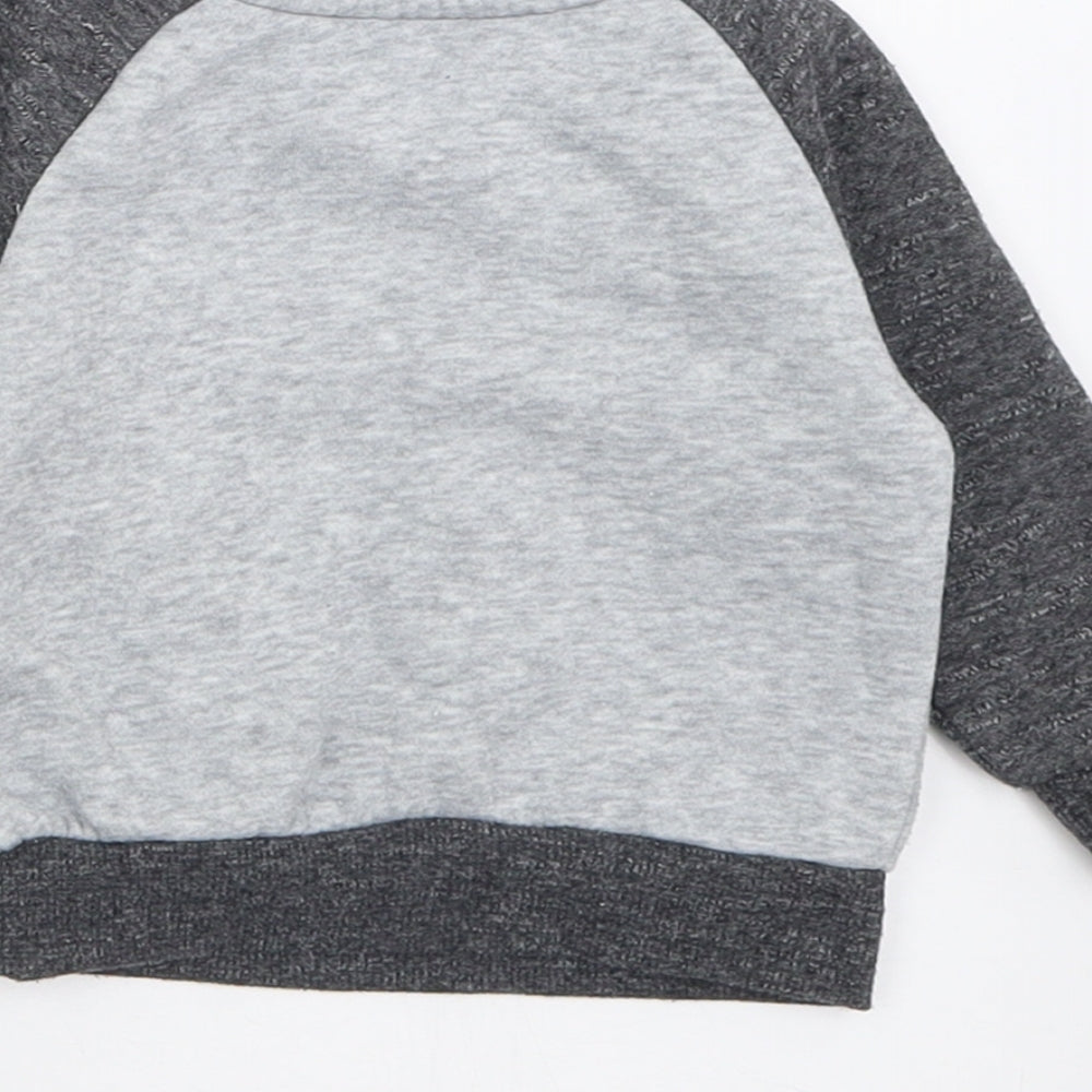 Primark Boys Grey Cotton Pullover Jumper Size 3-6 Months Button - Mini Boss