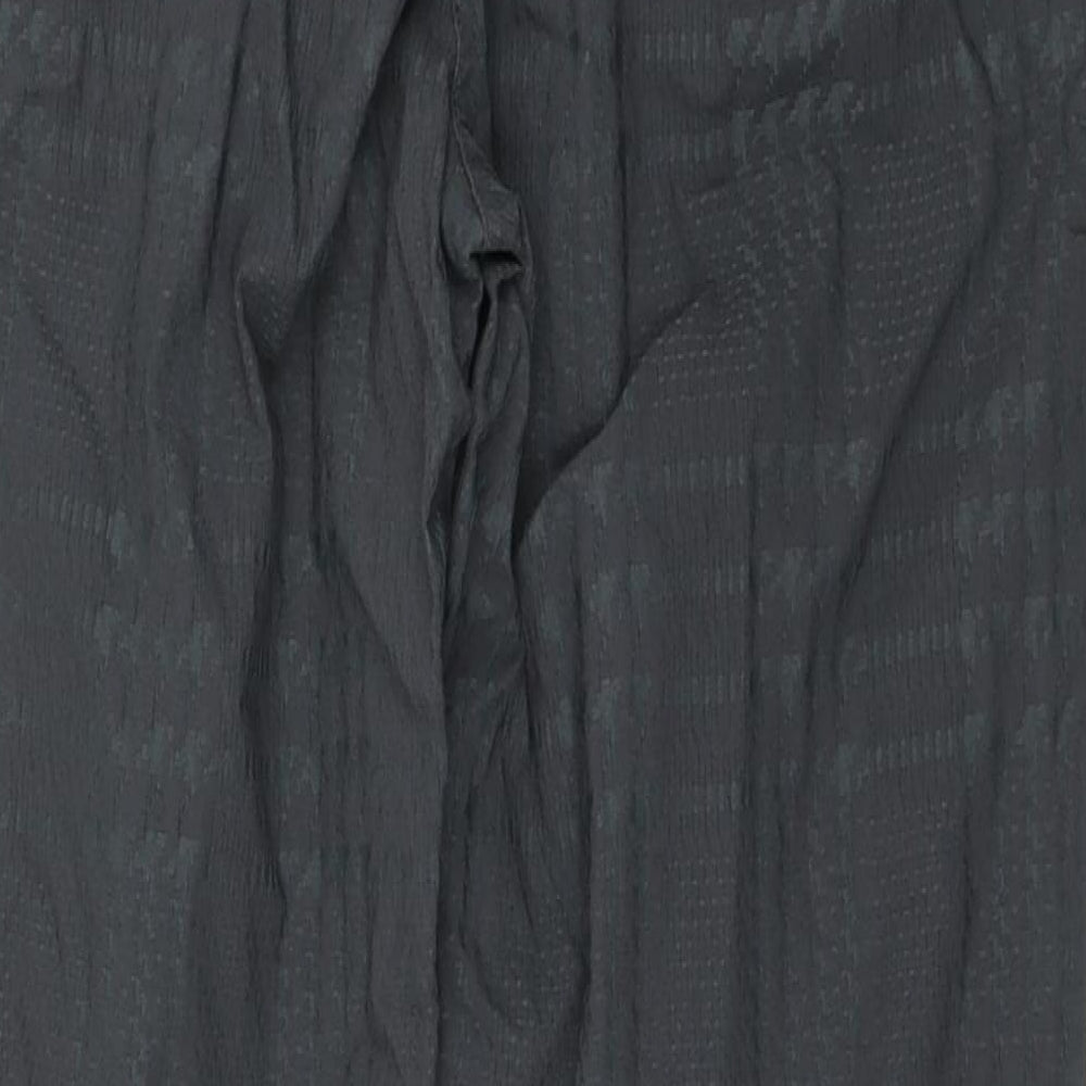 Masai Mens Grey Plaid Viscose Trousers Size L L29 in Regular Zip