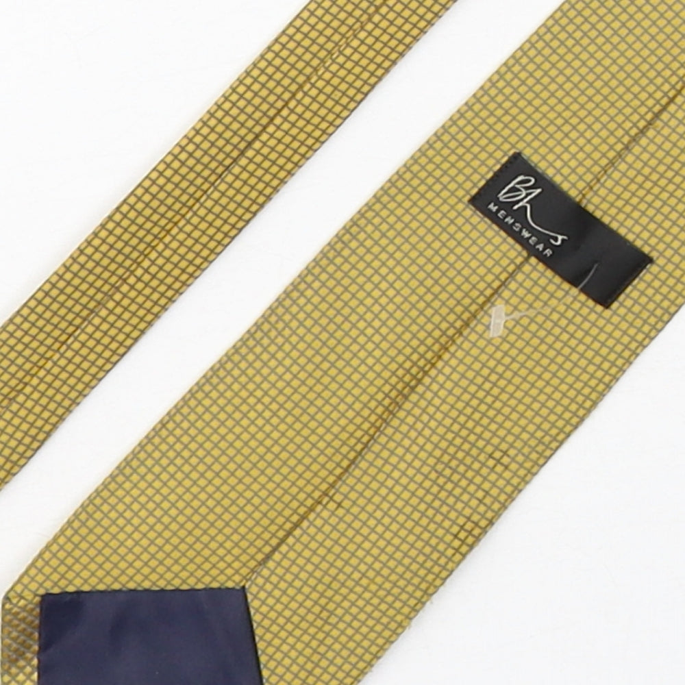 BHS Mens Yellow Grenadine Polyester Pointed Tie One Size