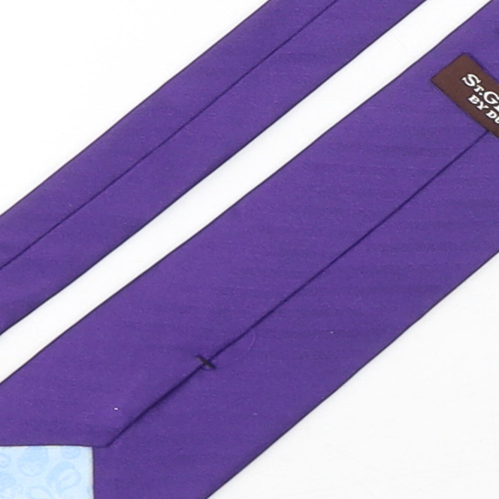 Duffer Mens Purple Silk Pointed Tie One Size