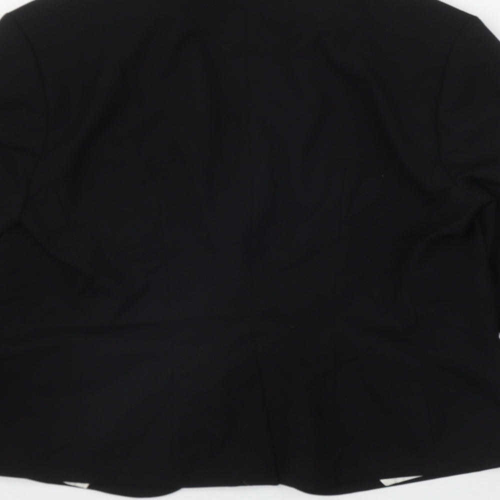 H&M Womens Black Kimono Blazer Size 16 Button