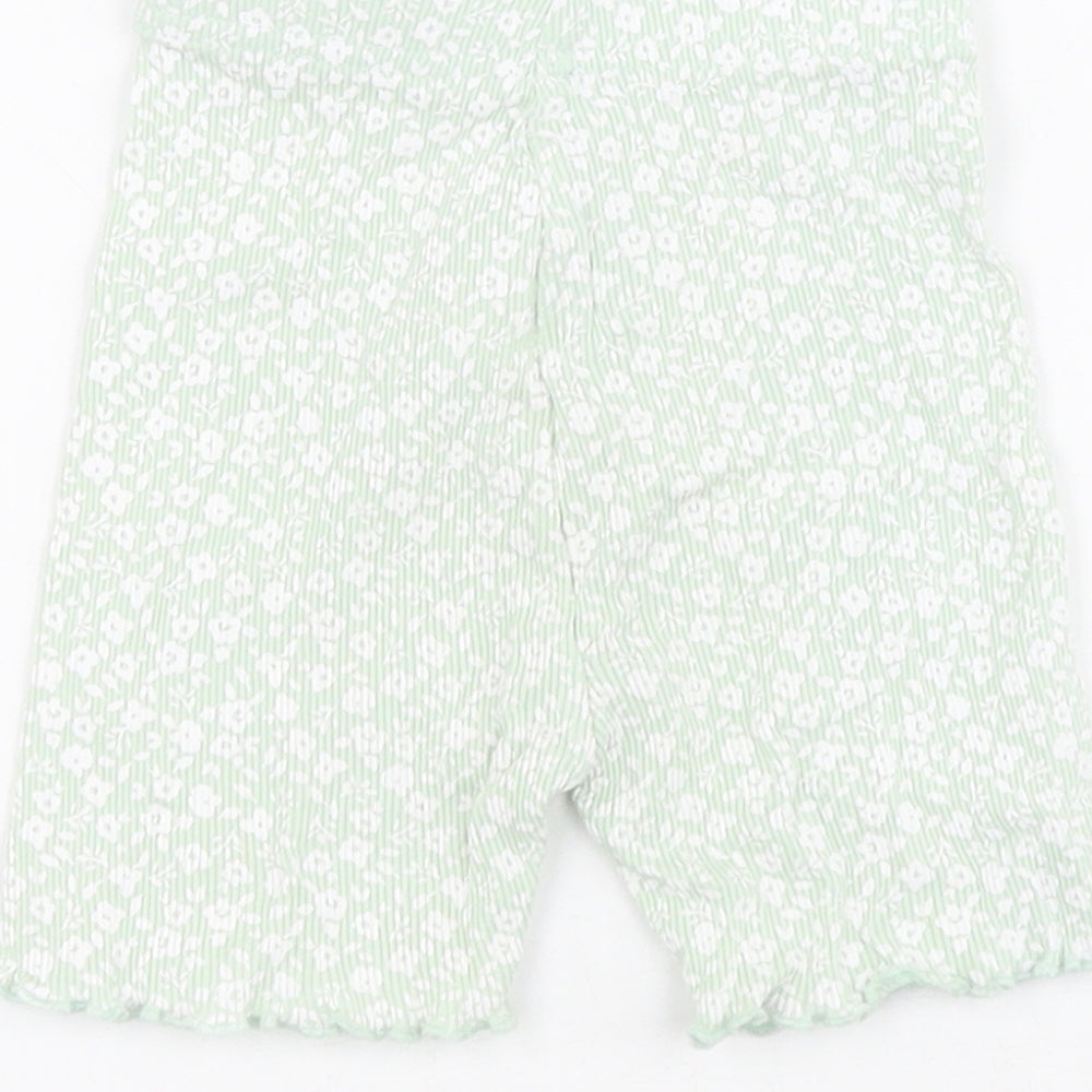 George Green Floral 100% Cotton Capri Leggings Size 12-18 Months Pullover - Ribbed