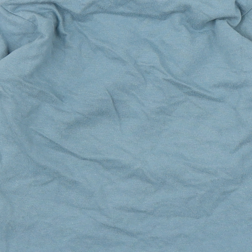 Marks and Spencer Boys Blue 100% Cotton Basic T-Shirt Size 18-24 Months Round Neck Pullover - Cowboy