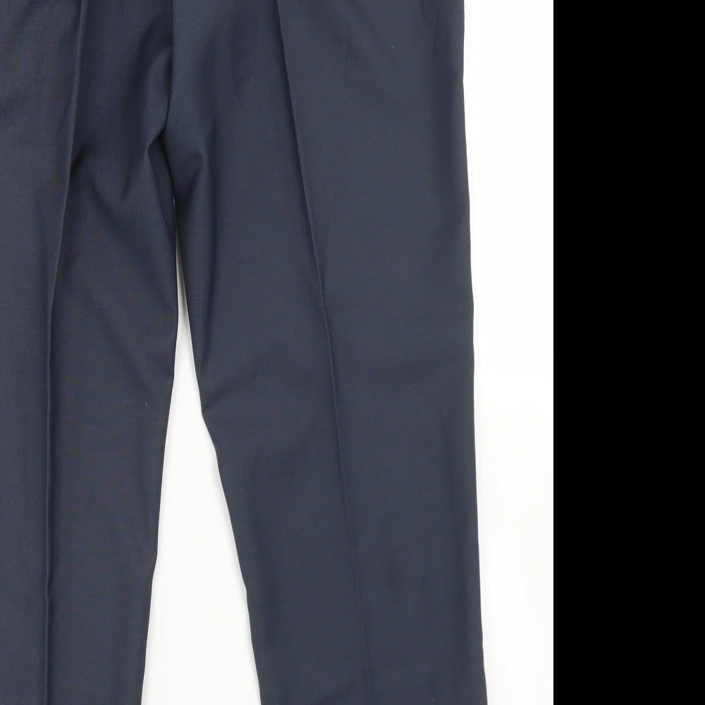 Simon Jersey Mens Blue Polyester Dress Pants Trousers Size 34 in L26 in Regular Hook & Eye - Tailored