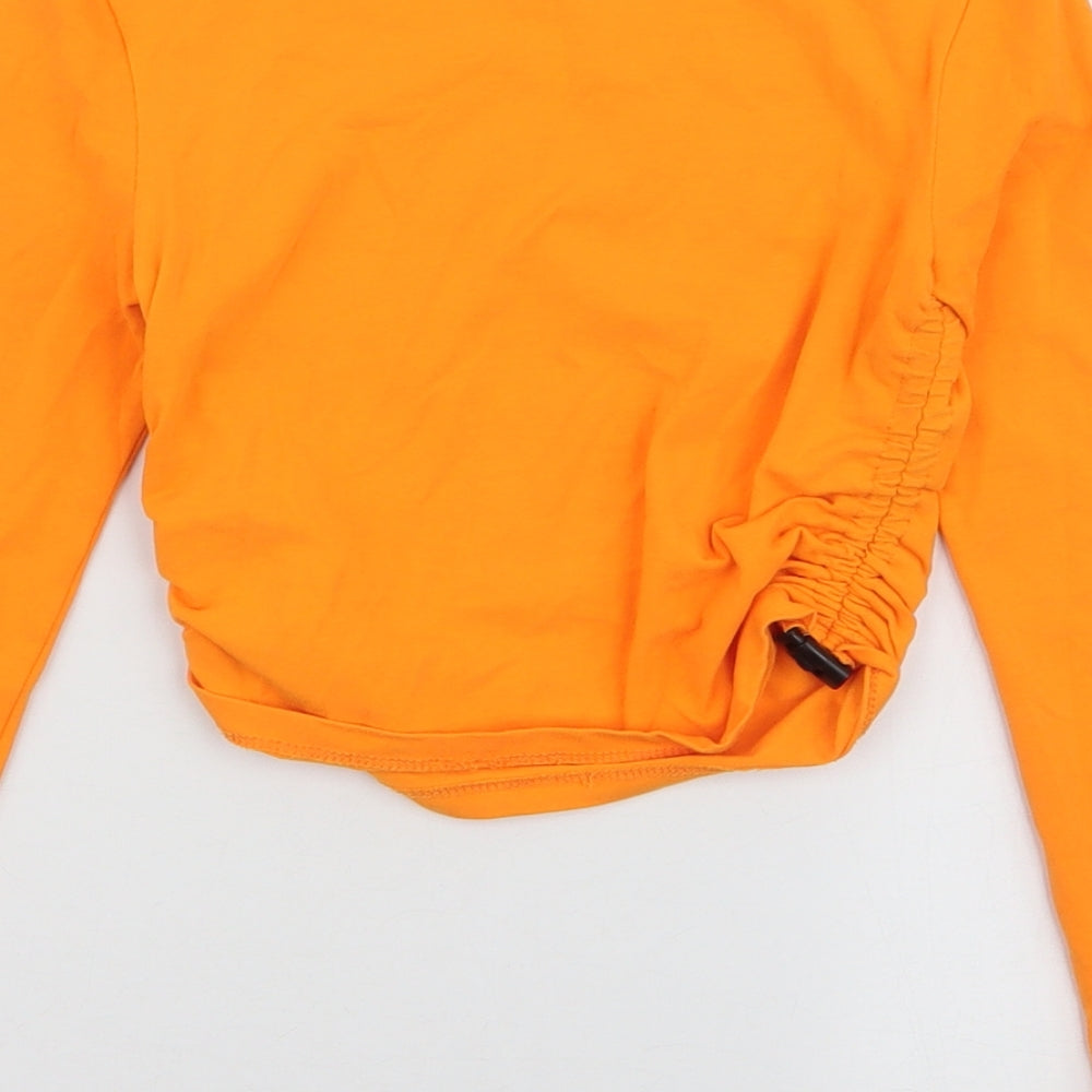 George Girls Yellow Cotton Cropped T-Shirt Size XS High Neck Pullover - Tokyo