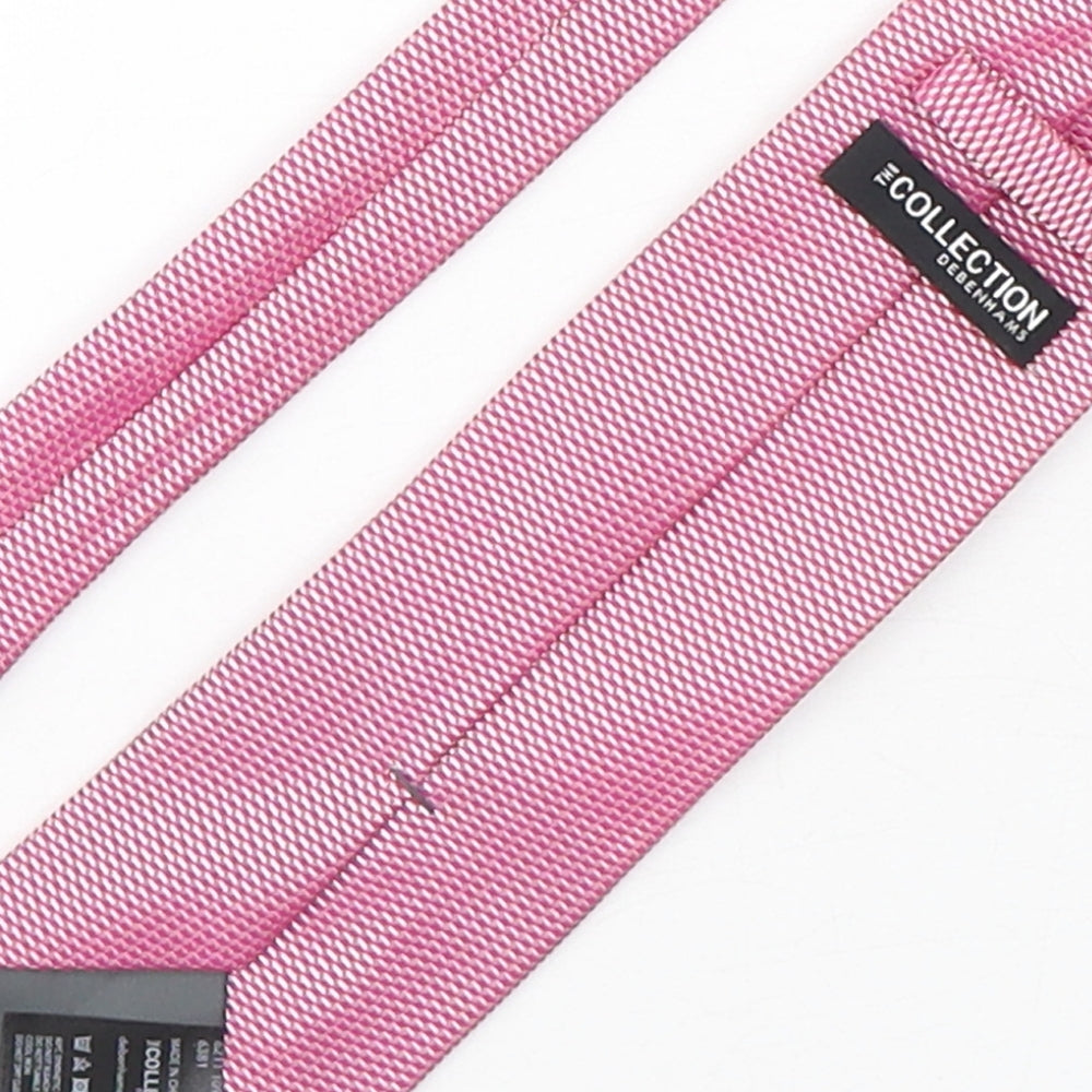 Debenhams Mens Pink Grenadine Polyester Pointed Tie One Size