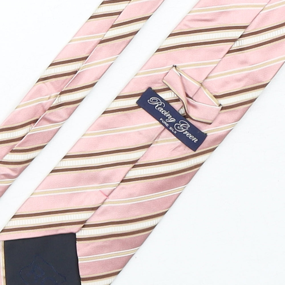 Racing Green Mens Multicoloured Striped Silk Pointed Tie One Size
